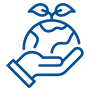 Hand holding earth icon