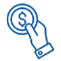 Hand with coin icon