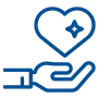 Hand with heart icon