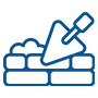 Bricks shovel icon