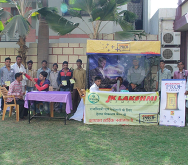 Community outreach event with medical desk