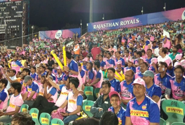 Cricket spectators enjoying IPL game