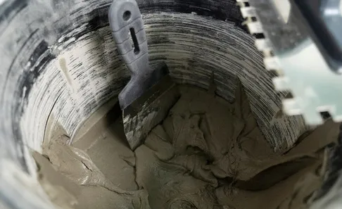 Bucket of cement mix